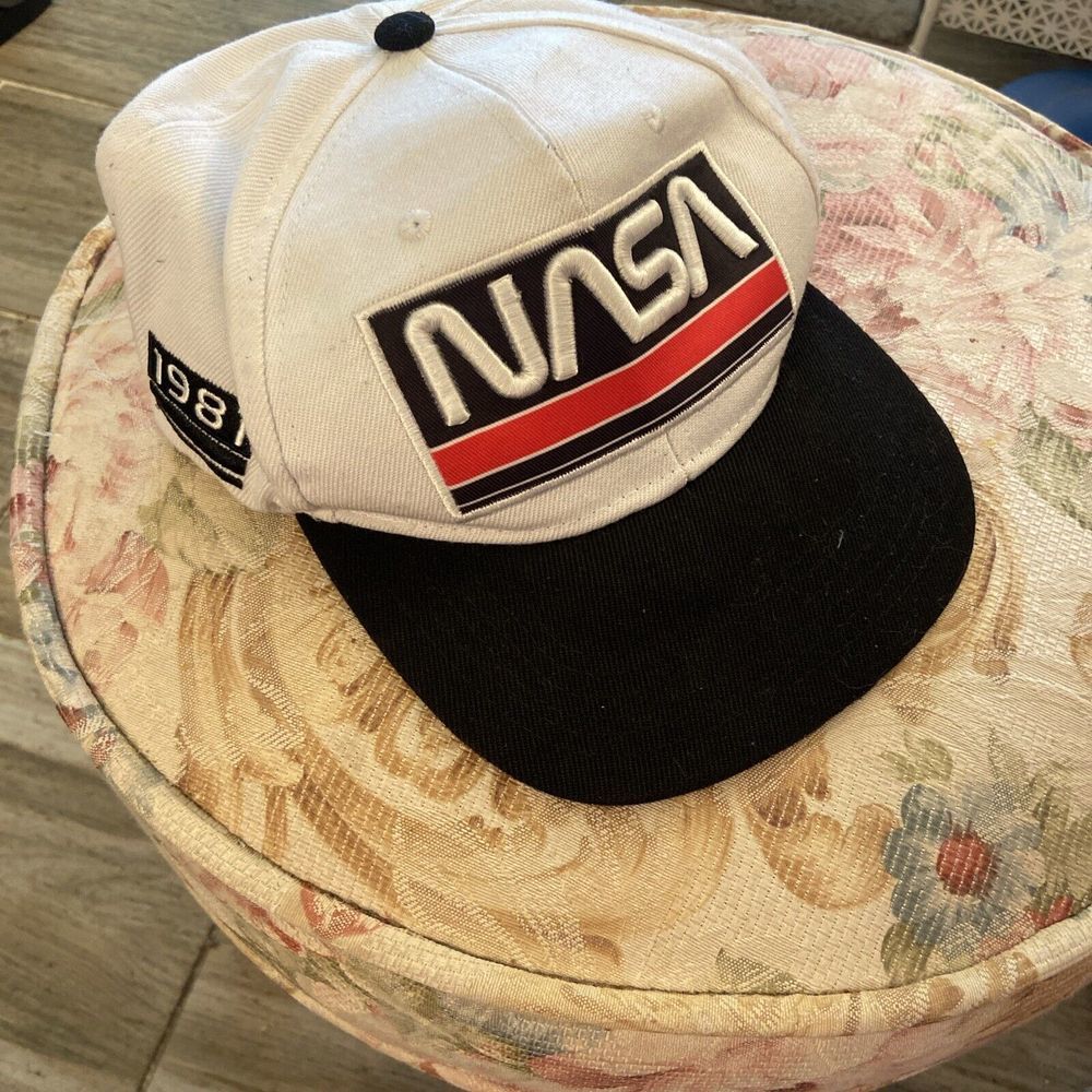 NASA‎ Worm Insignia Black & White Snapback Trucker Hat Cap Concept -Snap Back